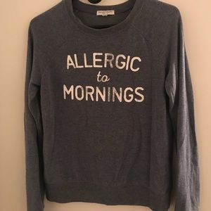 Graphic long sleeve light sweater in blue